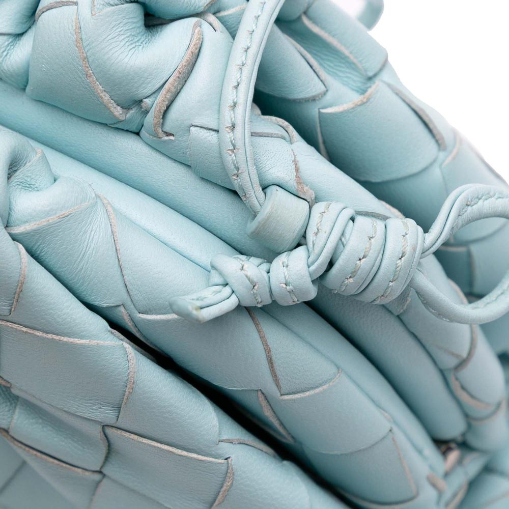 Bottega Veneta Blue Nappa Intrecciato The Mini Pouch Crossbody Italy