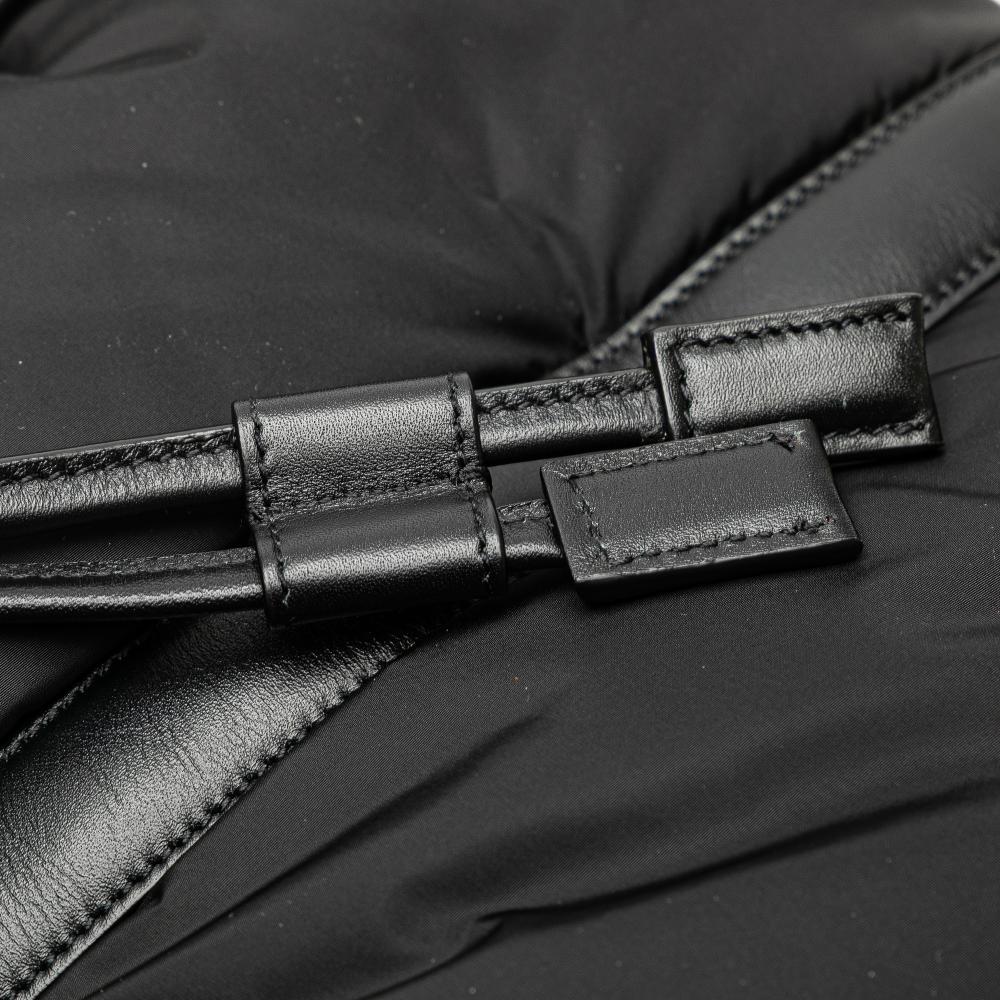 Saint Laurent B Saint Laurent Black Nylon Fabric Rive Gauche Drawstring Backpack Italy
