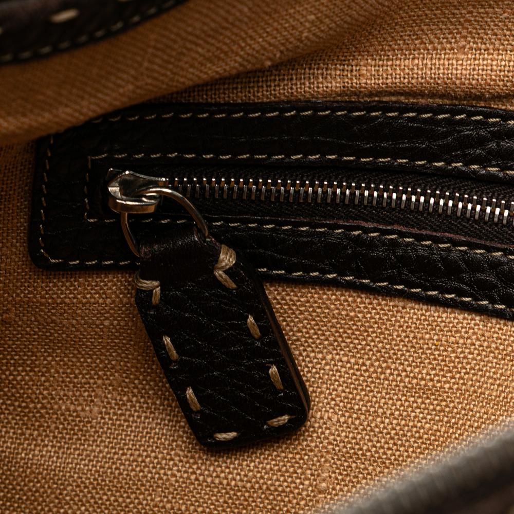 Fendi B Fendi Brown Dark Brown Calf Leather Selleria Crossbody Italy