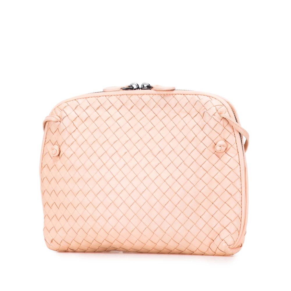 Bottega Veneta B Bottega Veneta Pink Light Pink Nappa Leather Leather Nappa Intrecciato Nodini Crossbody Italy
