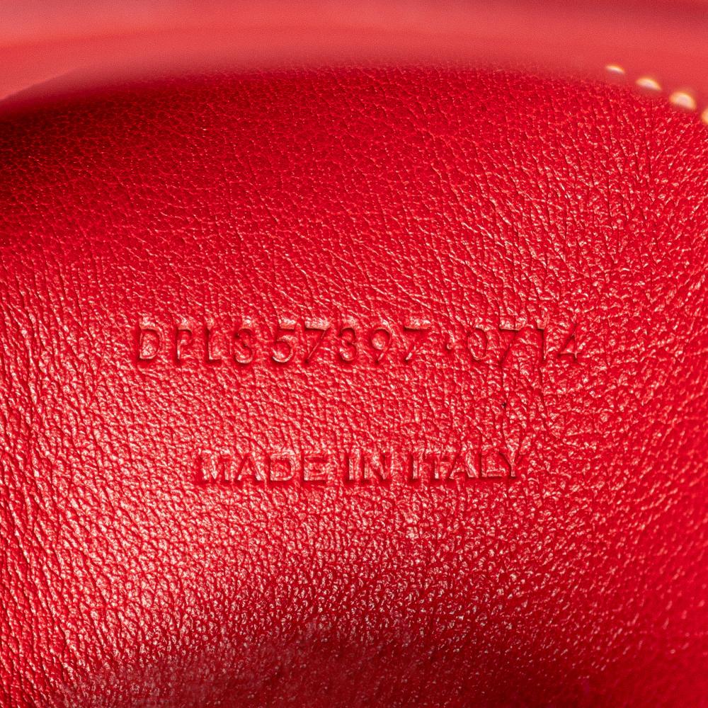 Saint Laurent B Saint Laurent Red Calf Leather Small Chevron skin Monogram Cabas Satchel Italy