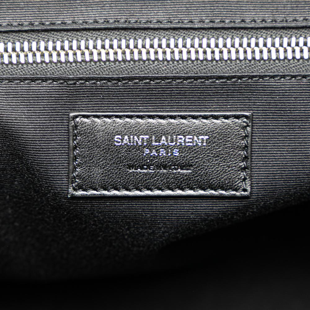 Saint Laurent B Saint Laurent Black Fur Natural Material Shearling Travel Bag Italy
