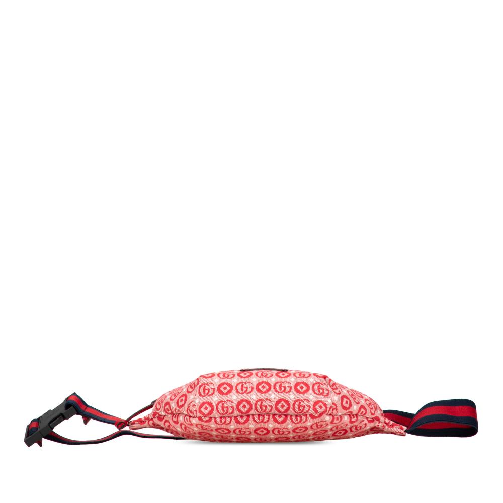 Gucci AB Gucci Red Canvas Fabric Kids GG Supreme Stars Web Belt Bag Italy