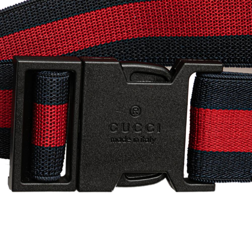 Gucci AB Gucci Red Canvas Fabric Kids GG Supreme Stars Web Belt Bag Italy