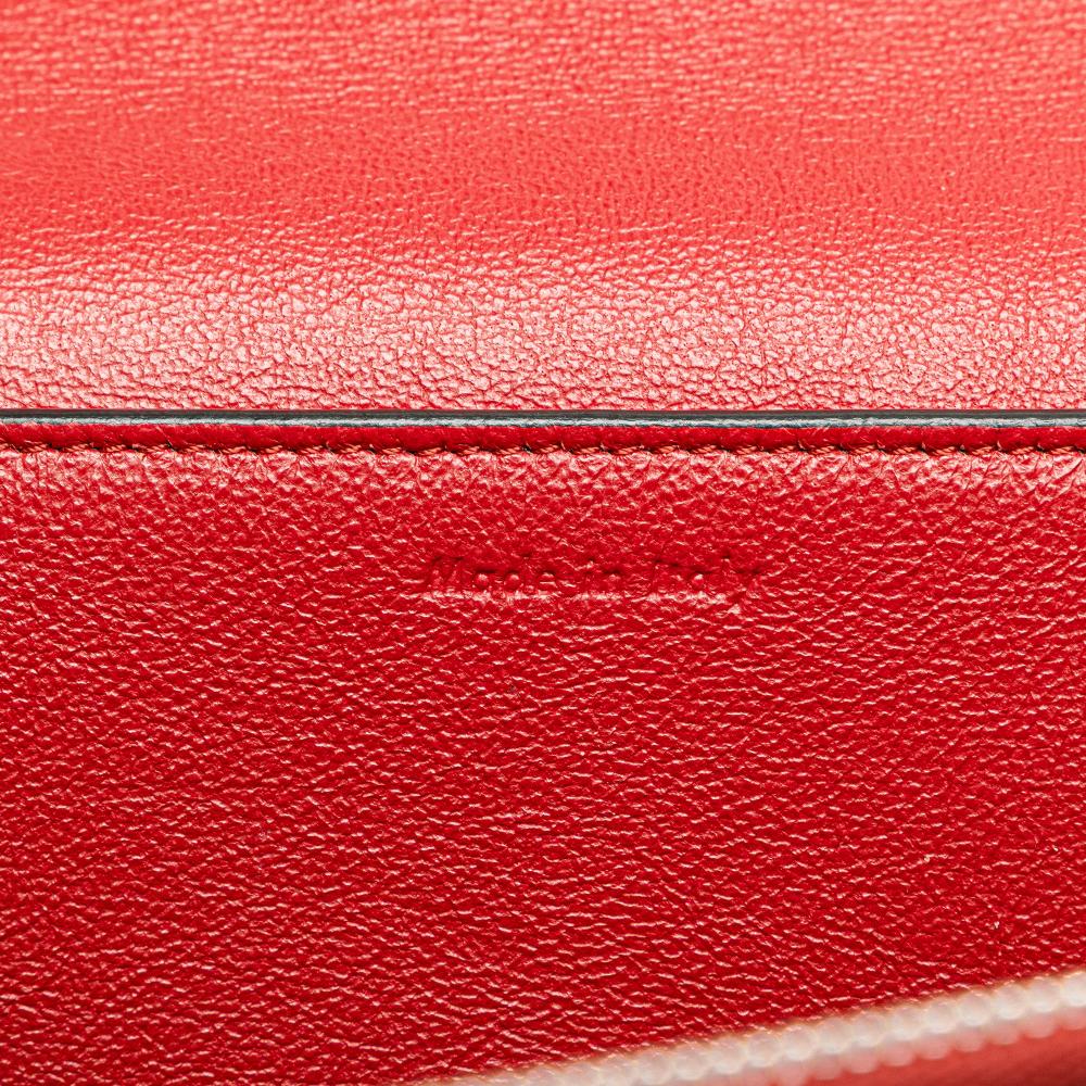 Celine B Celine Pink Salmon with Red Calf Leather Frame Shoulder Bag Italy