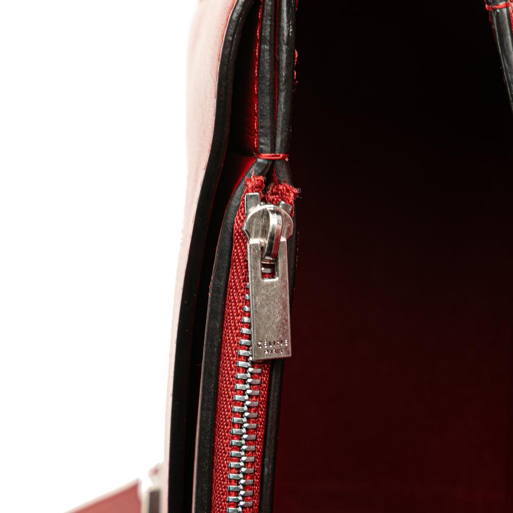 Celine B Celine Pink Salmon with Red Calf Leather Frame Shoulder Bag Italy