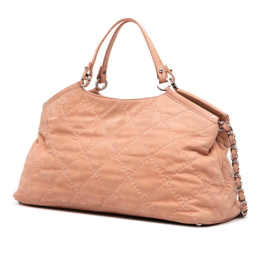 Chanel B Chanel Pink Light Pink Calf Leather Small Iridescent skin Sea Hit Tote Italy