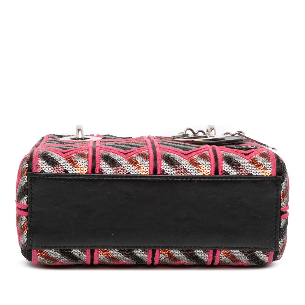 Christian Dior B Dior Pink Patent Leather Leather Mini Patent Sequined Lady Dior Italy