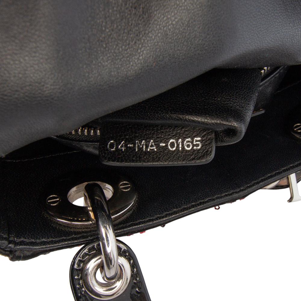 Christian Dior B Dior Pink Patent Leather Leather Mini Patent Sequined Lady Dior Italy