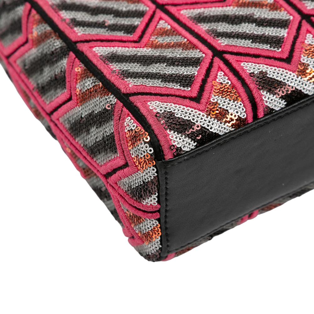 Christian Dior B Dior Pink Patent Leather Leather Mini Patent Sequined Lady Dior Italy