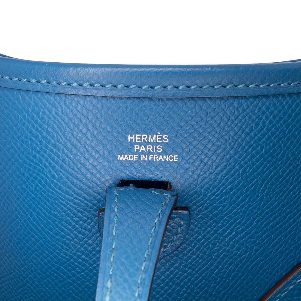 Hermès AB Hermès Blue Calf Leather Epsom Evelyne TPM France