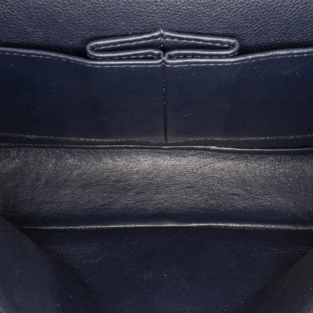 Chanel B Chanel Blue Navy Caviar Leather Leather Medium Classic Caviar Double Flap France