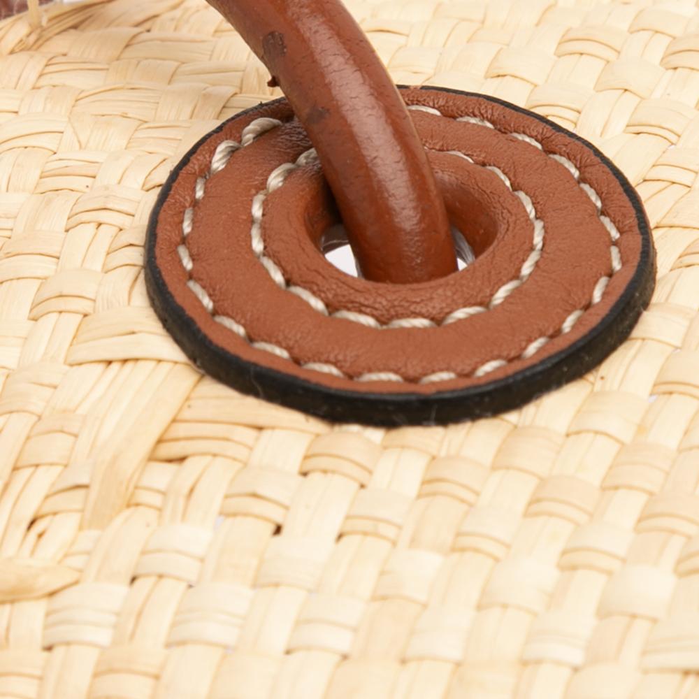 Loewe B LOEWE Brown Beige Raffia Natural Material Paulas Ibiza Small Anagram Tote Spain