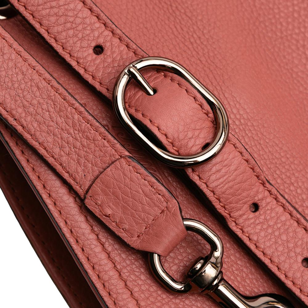 Gucci B Gucci Pink Rose Gold Calf Leather Medium skin Bamboo Shopper Satchel Italy