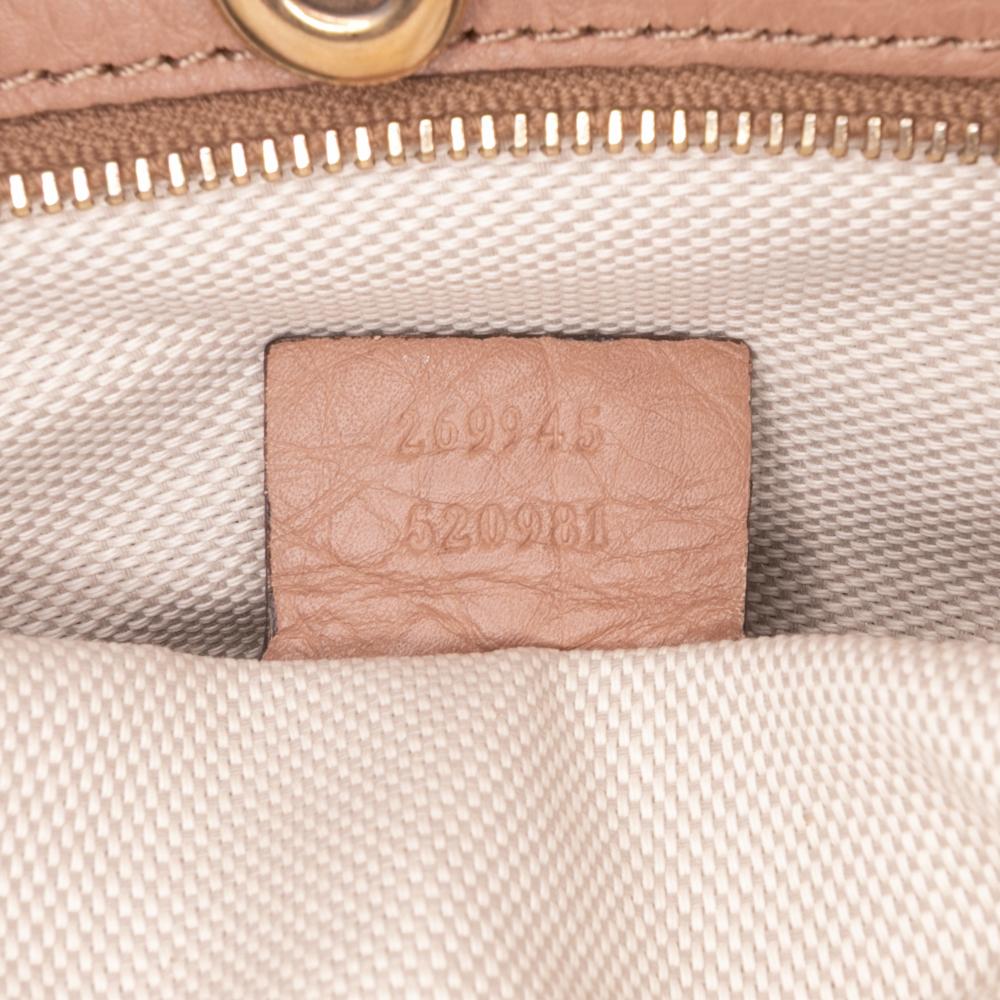 Gucci B Gucci Pink Calf Leather Medium Bella Tote Italy