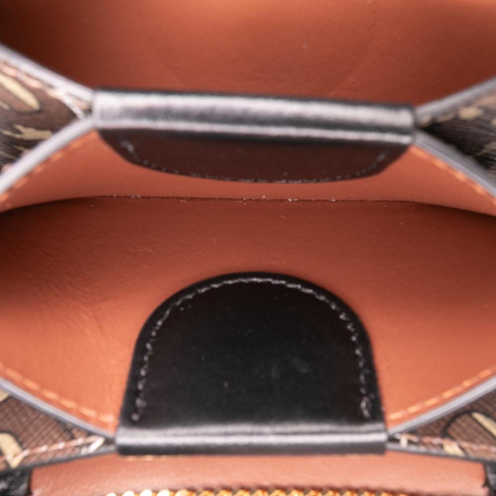 Burberry AB Burberry Brown Coated Canvas Fabric Monogram Stripe E-Canvas Jessie TB Wallet On Chain Moldova