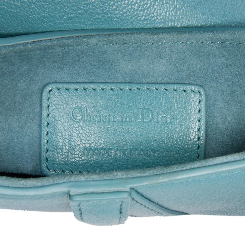 Christian Dior AB Dior Blue Light Blue Goatskin Leather Micro Saddle Bag Italy