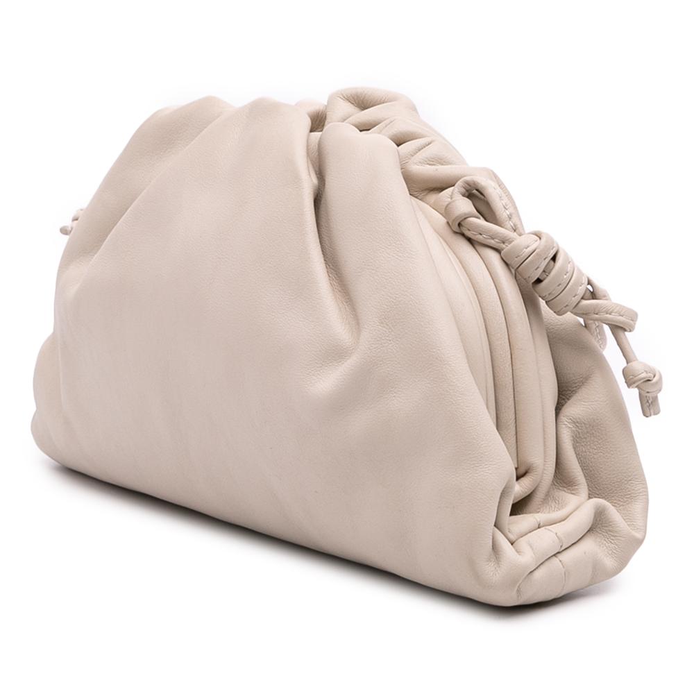 Bottega Veneta B Bottega Veneta Brown Light Beige Lambskin Leather Leather Lambskin The Mini Pouch Crossbody Italy