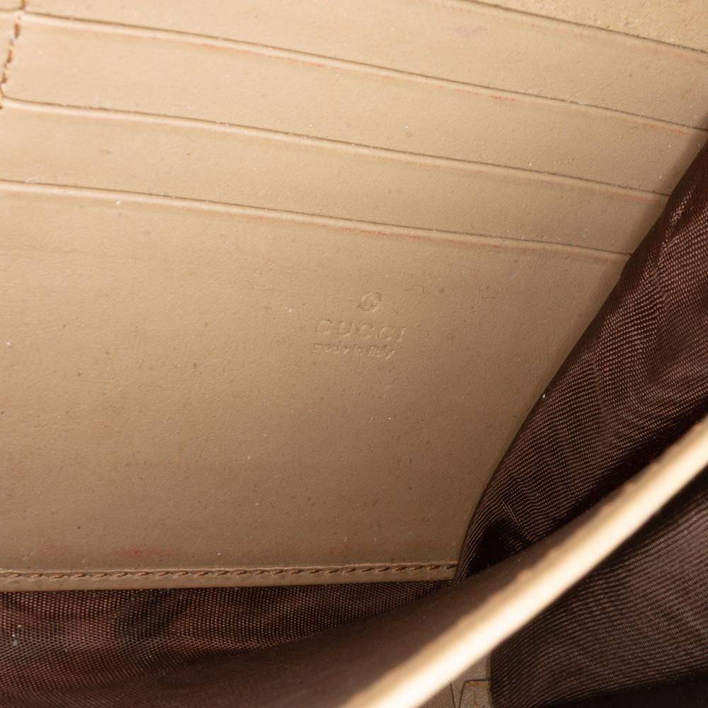 Gucci AB Gucci Brown Beige Coated Canvas Fabric GG Supreme Dionysus Chain Wallet Italy