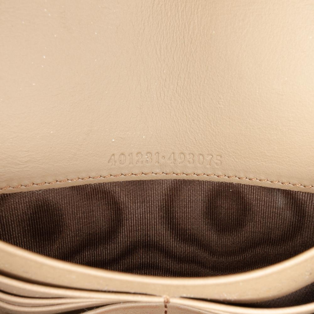 Gucci AB Gucci Brown Beige Coated Canvas Fabric GG Supreme Dionysus Chain Wallet Italy