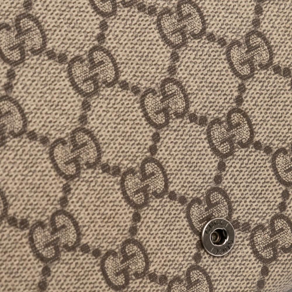 Gucci AB Gucci Brown Beige Coated Canvas Fabric GG Supreme Dionysus Chain Wallet Italy