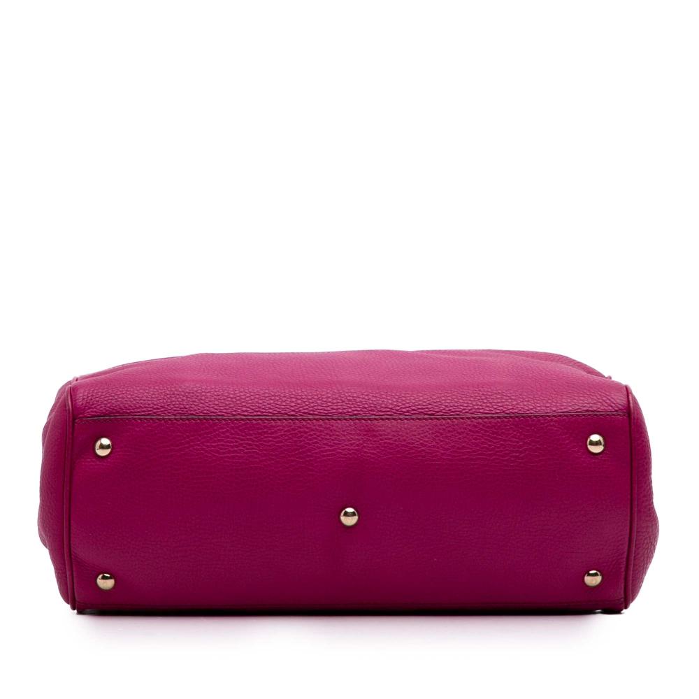 Gucci B Gucci Pink Hot Pink Calf Leather Medium skin Bamboo Shopper Satchel Italy