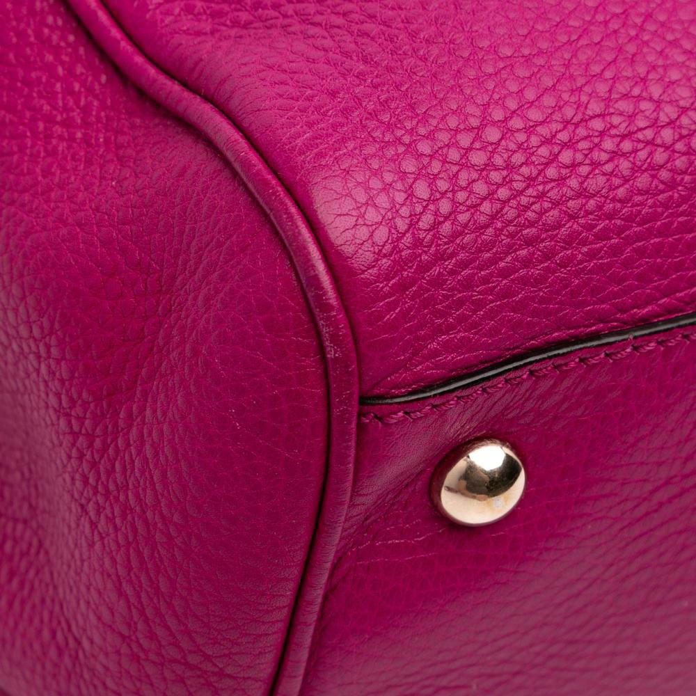 Gucci B Gucci Pink Hot Pink Calf Leather Medium skin Bamboo Shopper Satchel Italy