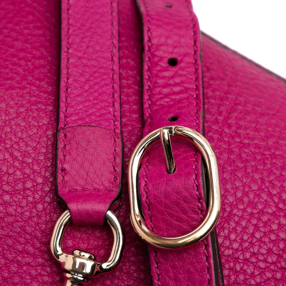 Gucci B Gucci Pink Hot Pink Calf Leather Medium skin Bamboo Shopper Satchel Italy