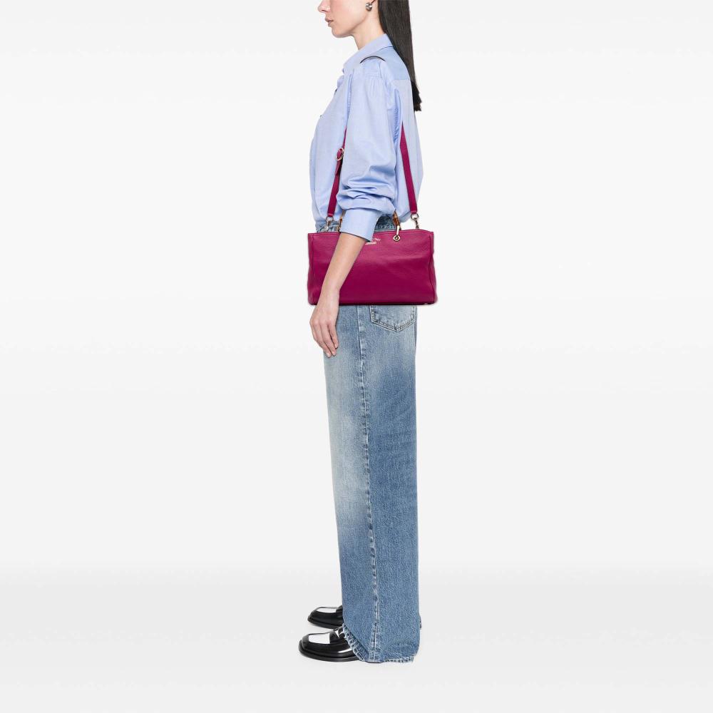 Gucci B Gucci Pink Hot Pink Calf Leather Medium skin Bamboo Shopper Satchel Italy