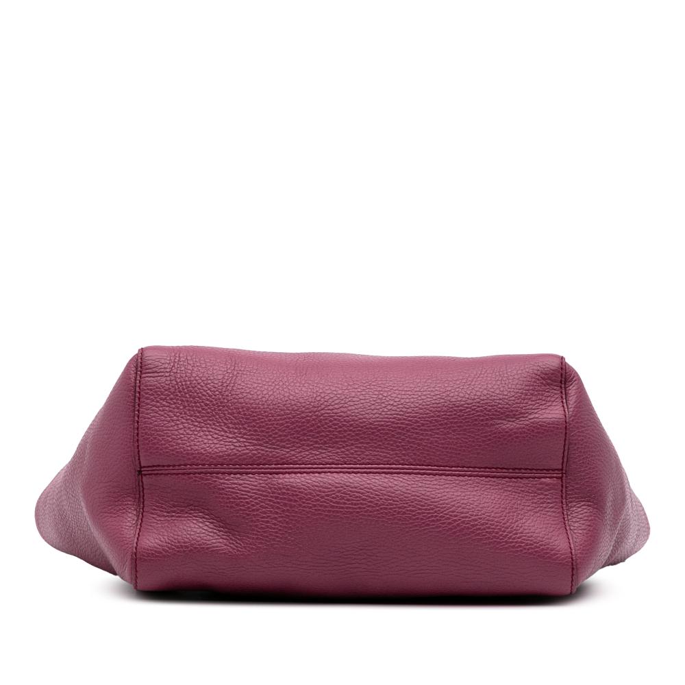 Gucci B Gucci Purple Magenta Calf Leather Medium Dollar skin Swing Tote Italy