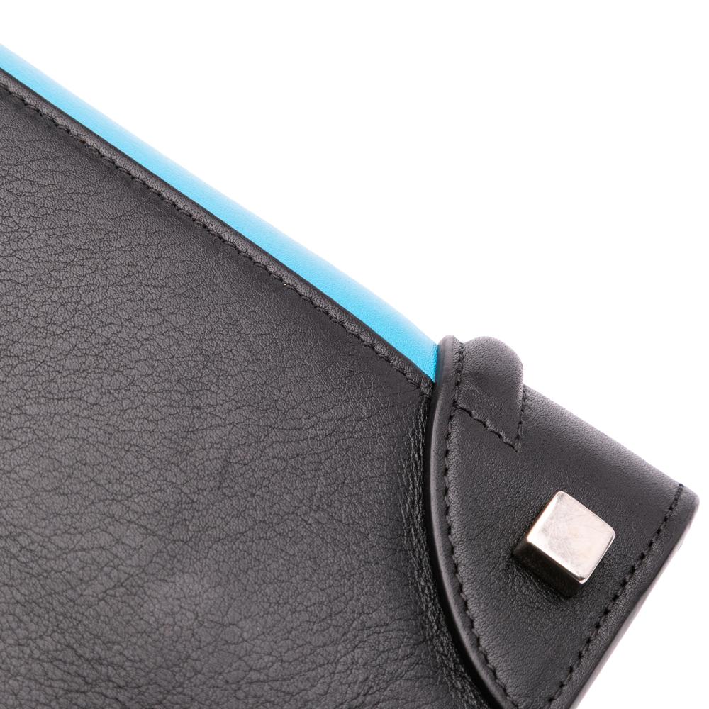 Celine B Celine Blue Calf Leather Micro Tricolor Luggage Tote Italy