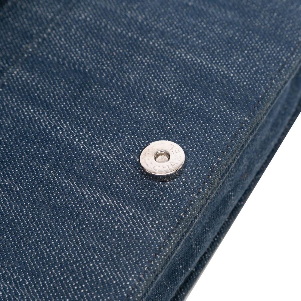 Chanel AB Chanel Blue Denim Denim Fabric and Velvet Wallet On Chain Italy