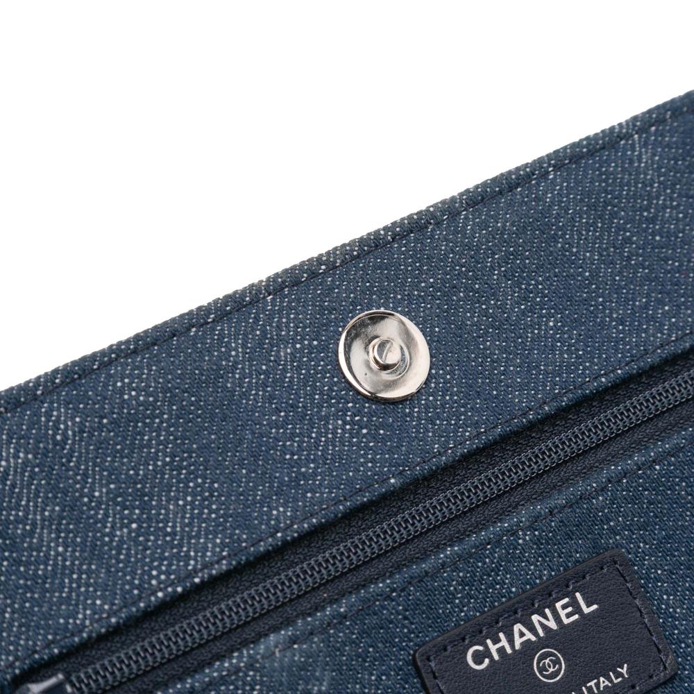 Chanel AB Chanel Blue Denim Denim Fabric and Velvet Wallet On Chain Italy