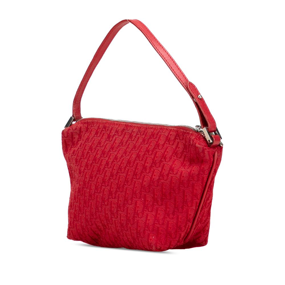 Christian Dior B Dior Red Canvas Fabric Diorissimo Trotter Pochette Spain