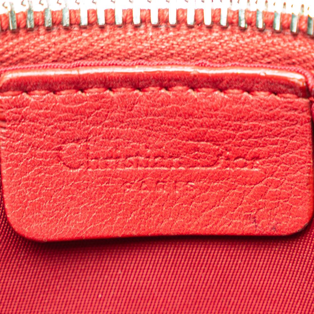 Christian Dior B Dior Red Canvas Fabric Diorissimo Trotter Pochette Spain