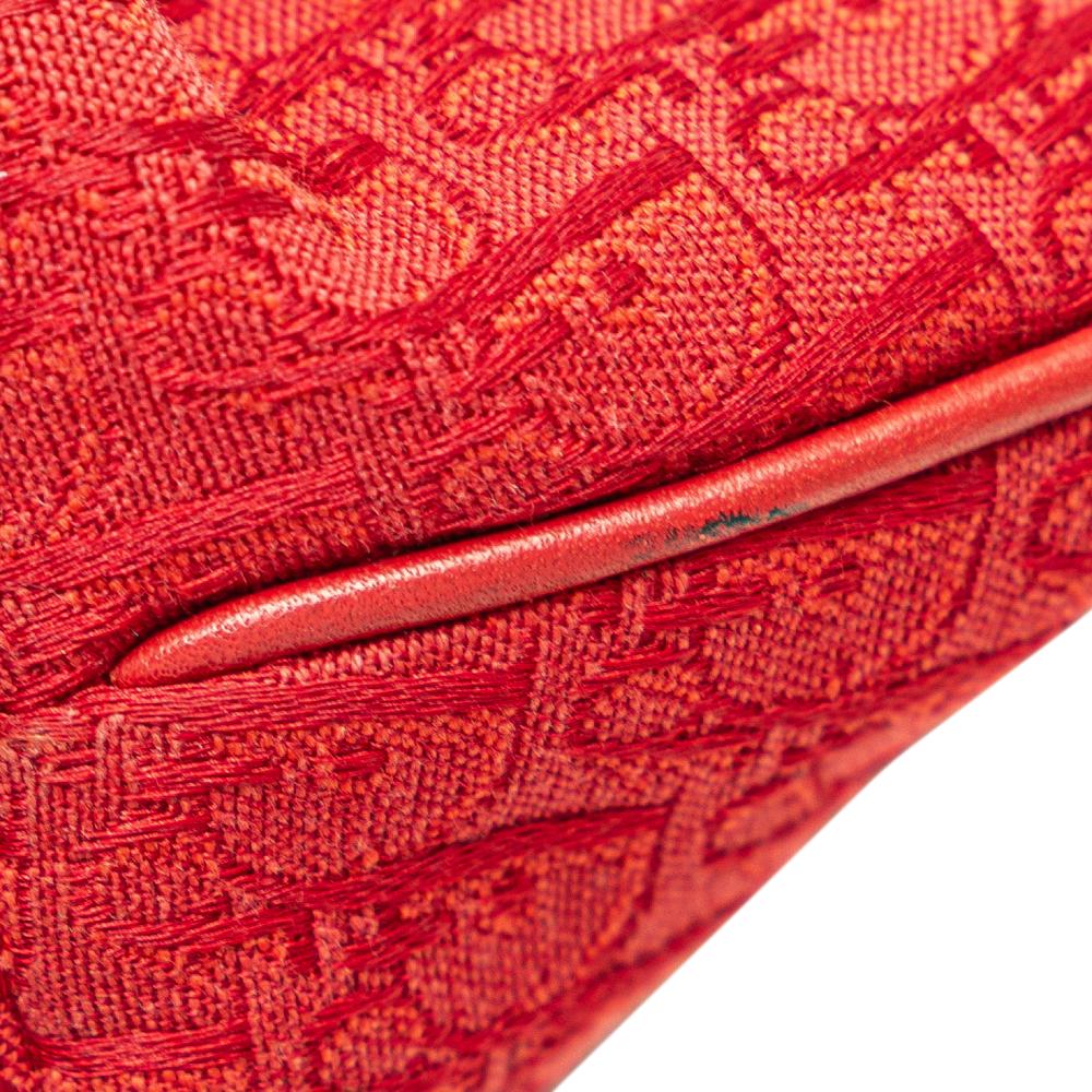 Christian Dior B Dior Red Canvas Fabric Diorissimo Trotter Pochette Spain