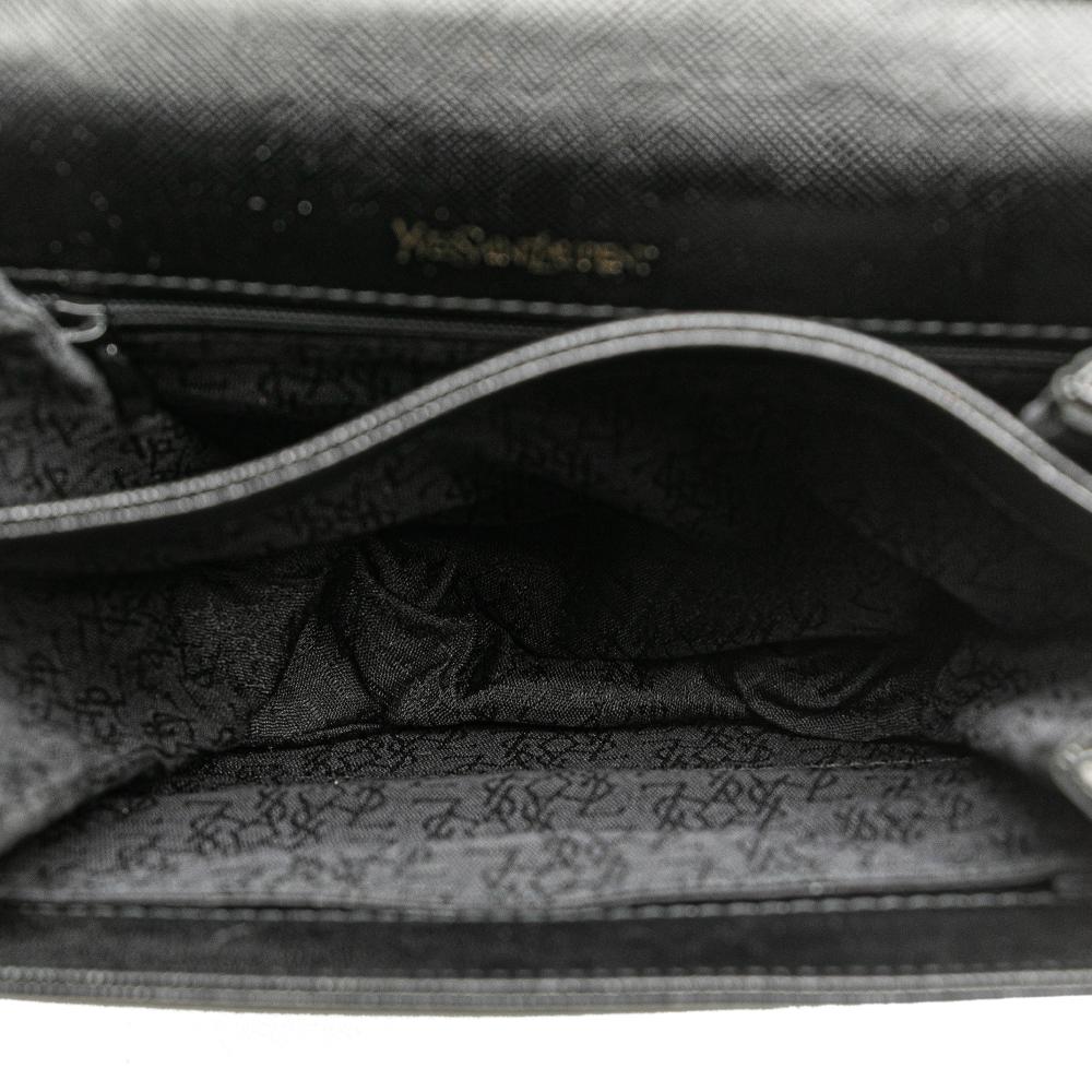 Saint Laurent B Saint Laurent Black Calf Leather Monogram Crossbody Italy