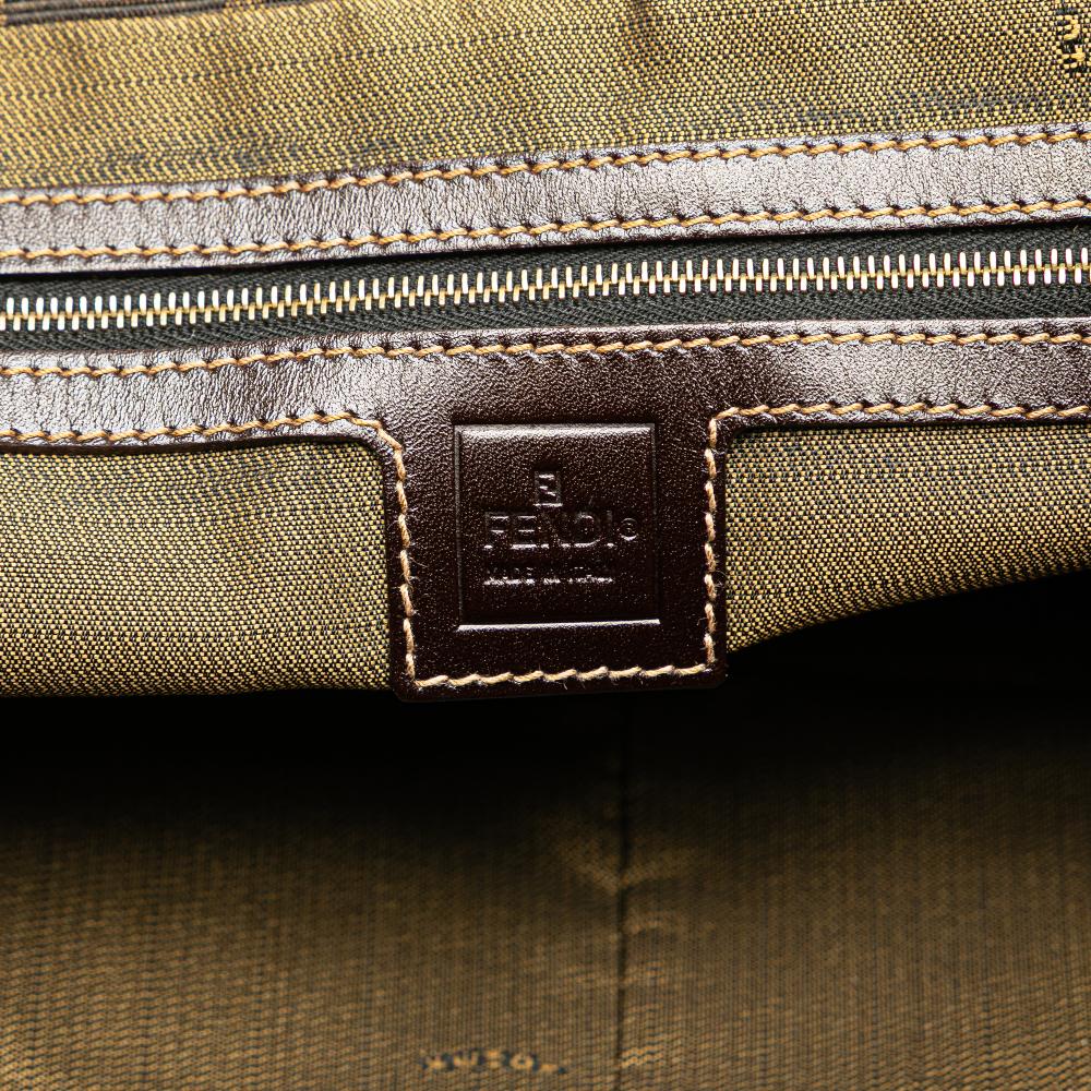 Fendi B Fendi Brown Canvas Fabric Large Zucca Twins Tote Italy