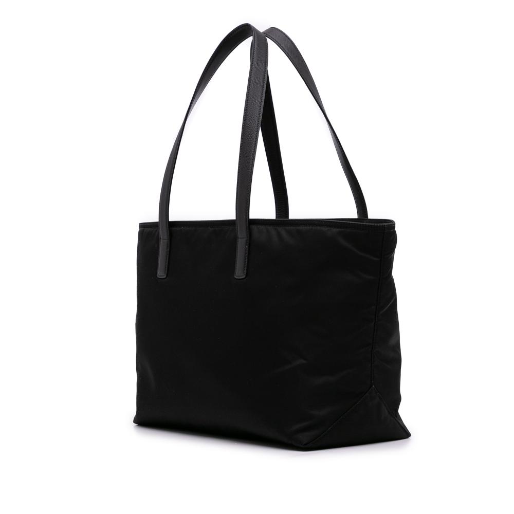 Prada AB Prada Black Nylon Fabric Medium Saffiano Trimmed Re Re Edition 1978 Tote Italy