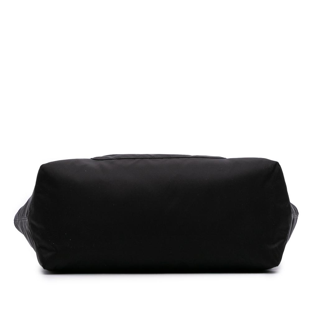 Prada AB Prada Black Nylon Fabric Medium Saffiano Trimmed Re Re Edition 1978 Tote Italy