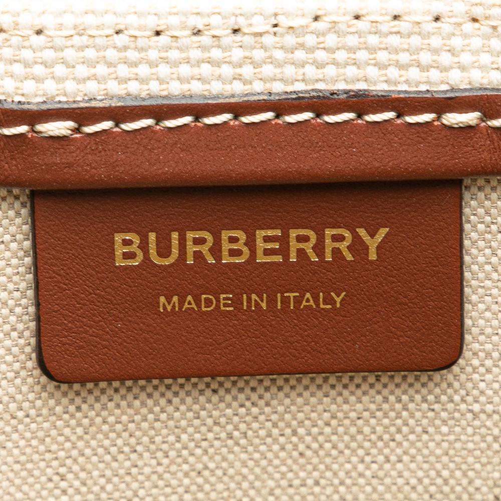 Burberry AB Burberry Brown Light Beige Canvas Fabric Printed Logo Anne Crossbody Italy