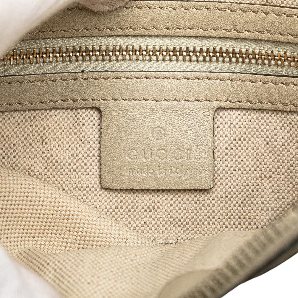 Gucci B Gucci Brown Beige Canvas Fabric GG Web Mayfair Crossbody Italy