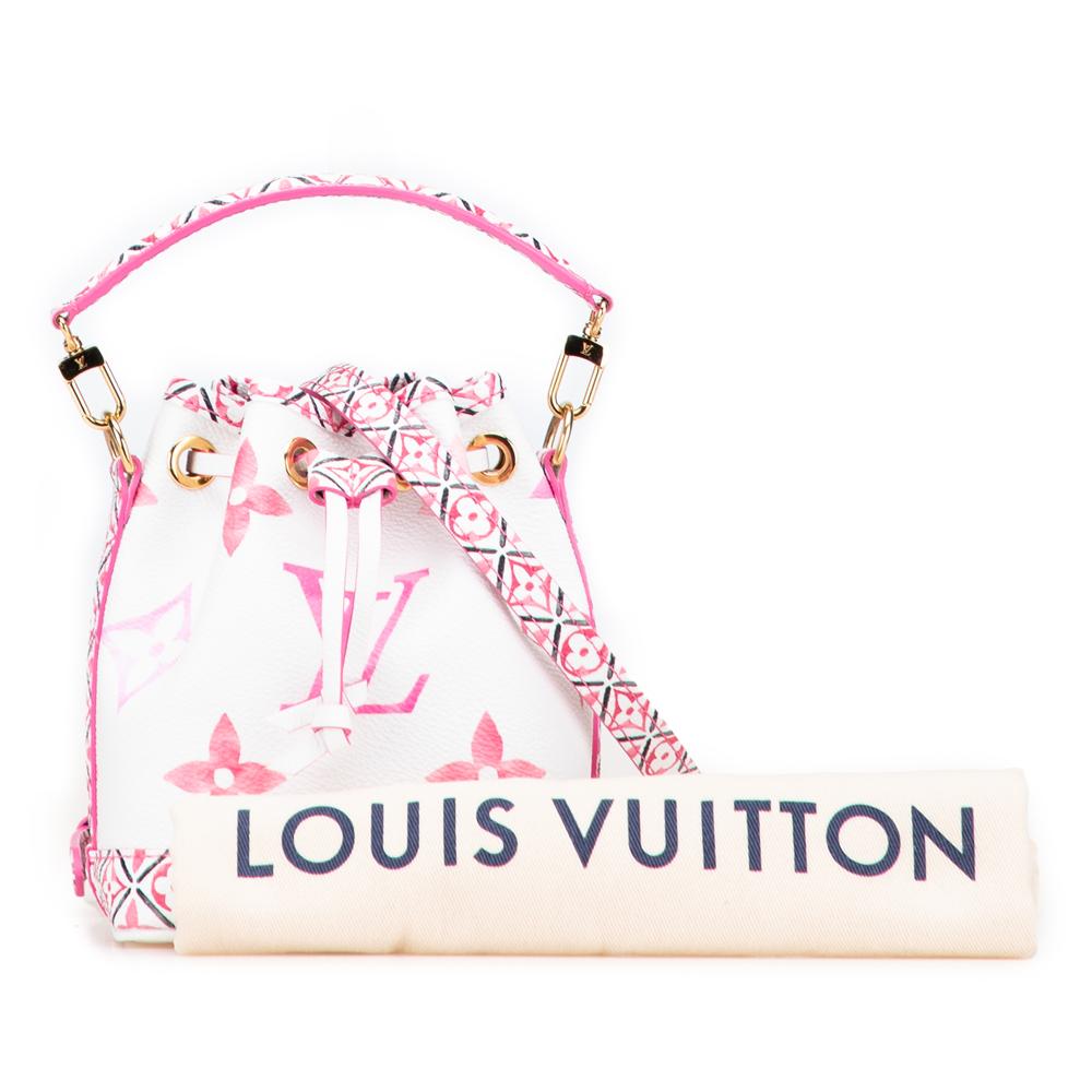 Louis Vuitton AB Louis Vuitton White Monogram Canvas Fabric Monogram Watercolor Giant By the Pool Nano Noe France