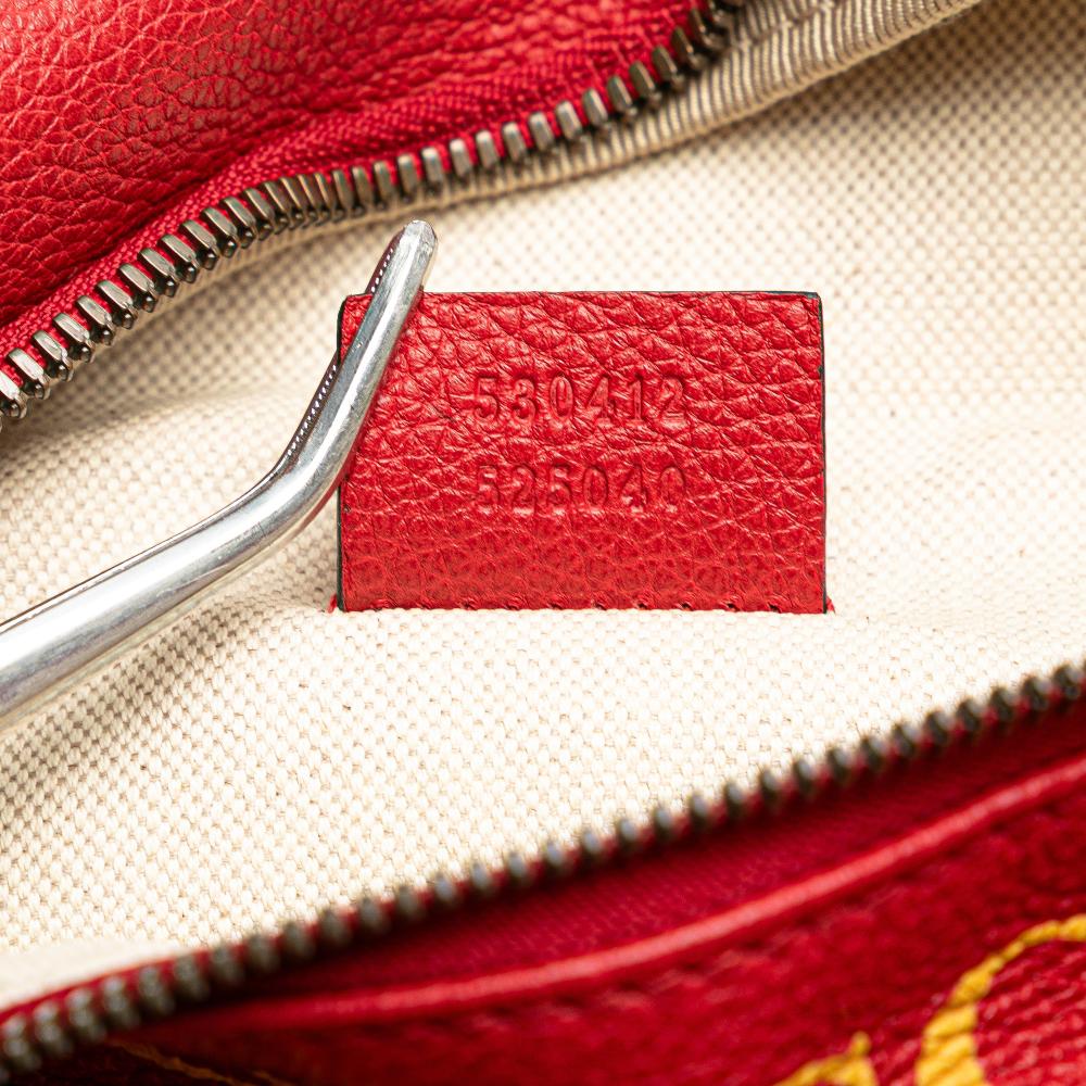 Gucci AB Gucci Red Calf Leather Grained skin Logo Belt Bag Italy