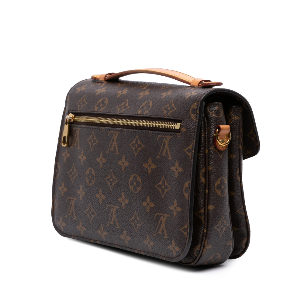 Louis Vuitton Pochette Métis Canvas Flap Crossbody Brown