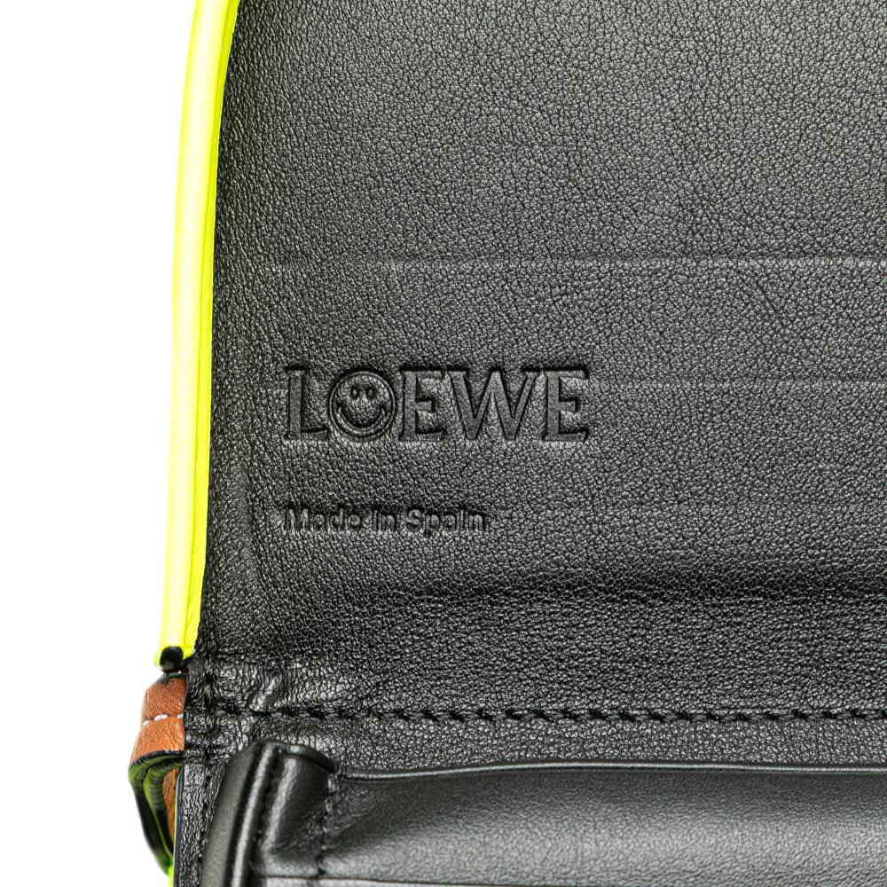 Loewe B LOEWE Yellow Neon Yellow Calf Leather Small Smooth skin Smiley Heel Crossbody Spain