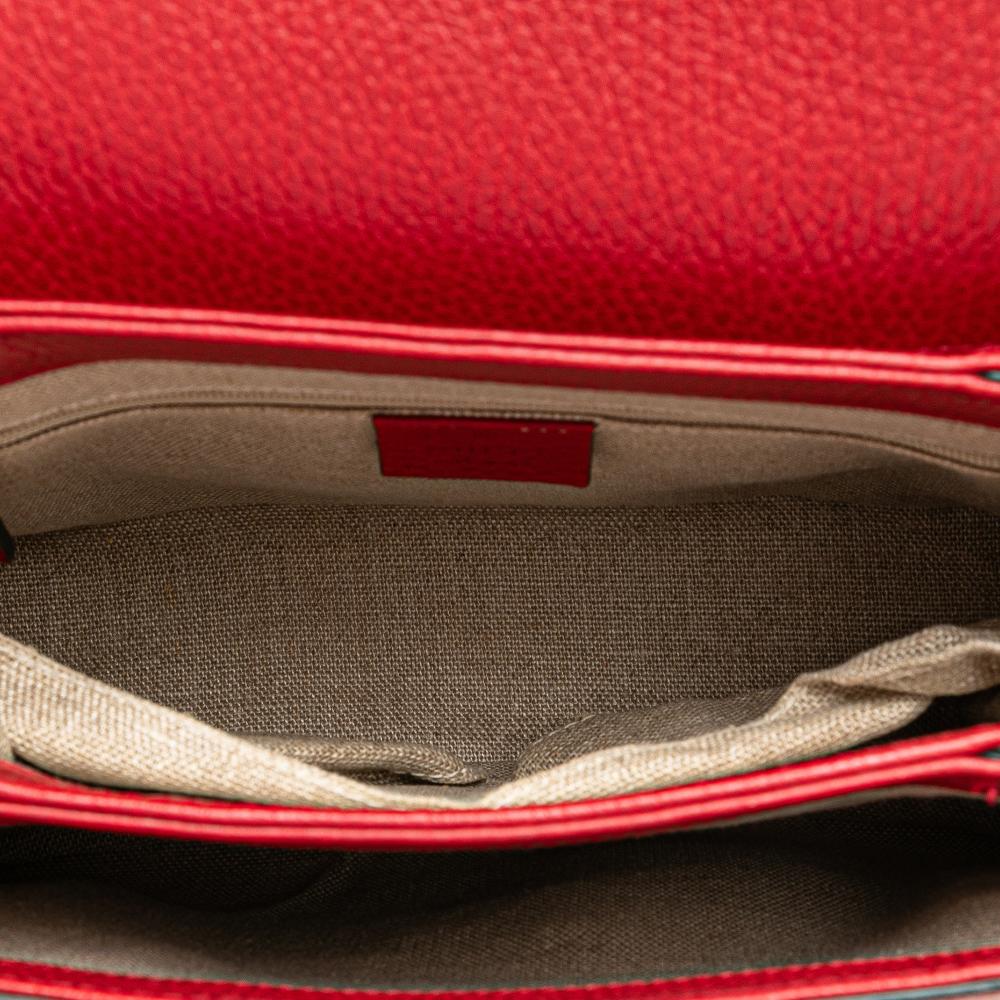 Gucci B Gucci Red Calf Leather Small Dollar Interlocking G Satchel Italy