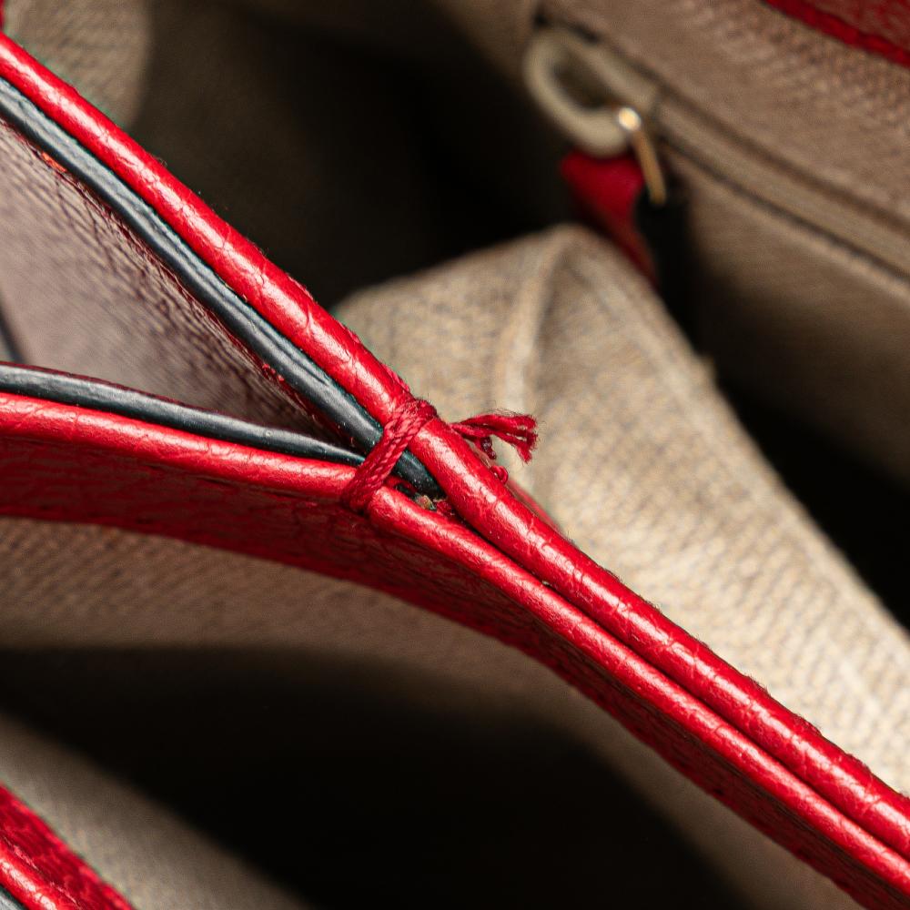 Gucci B Gucci Red Calf Leather Small Dollar Interlocking G Satchel Italy