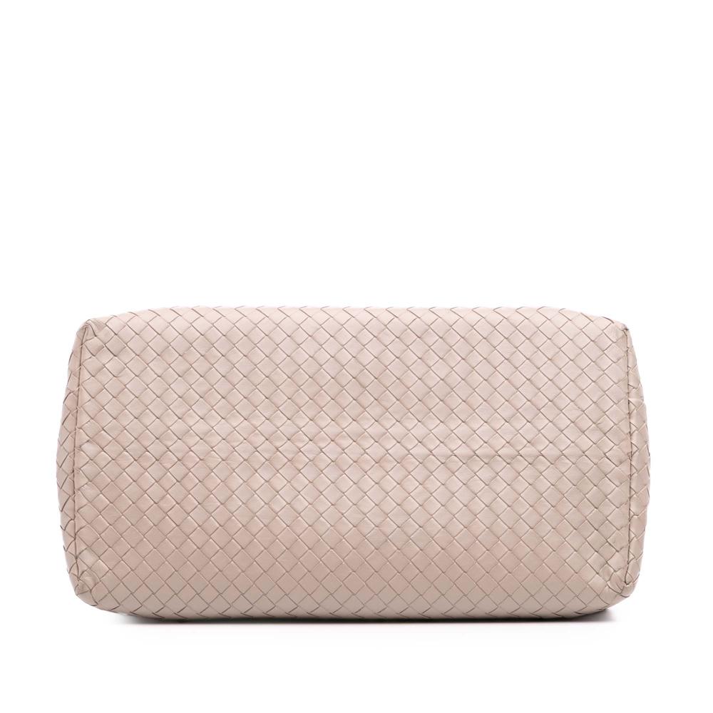 Bottega Veneta B Bottega Veneta Brown Light Beige Nappa Leather Leather Medium Nappa Intrecciato Roma Tote Italy