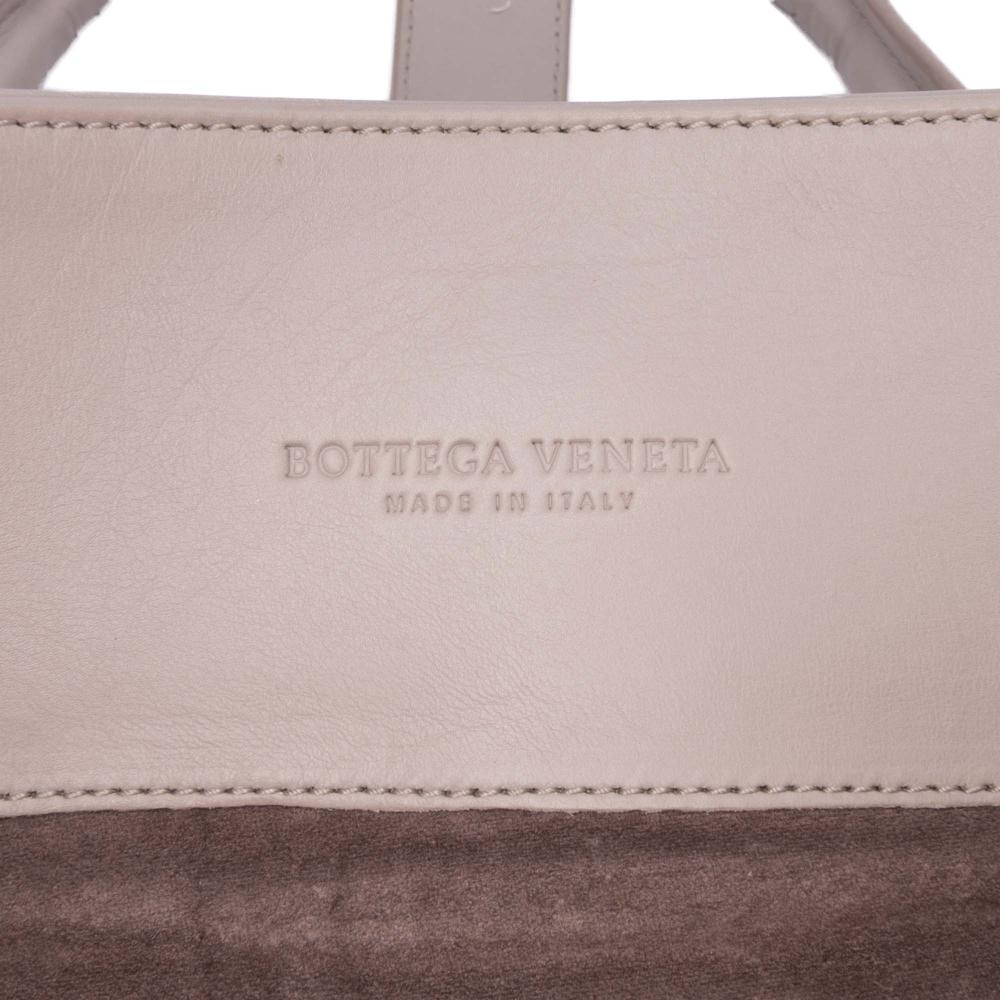 Bottega Veneta B Bottega Veneta Brown Light Beige Nappa Leather Leather Medium Nappa Intrecciato Roma Tote Italy